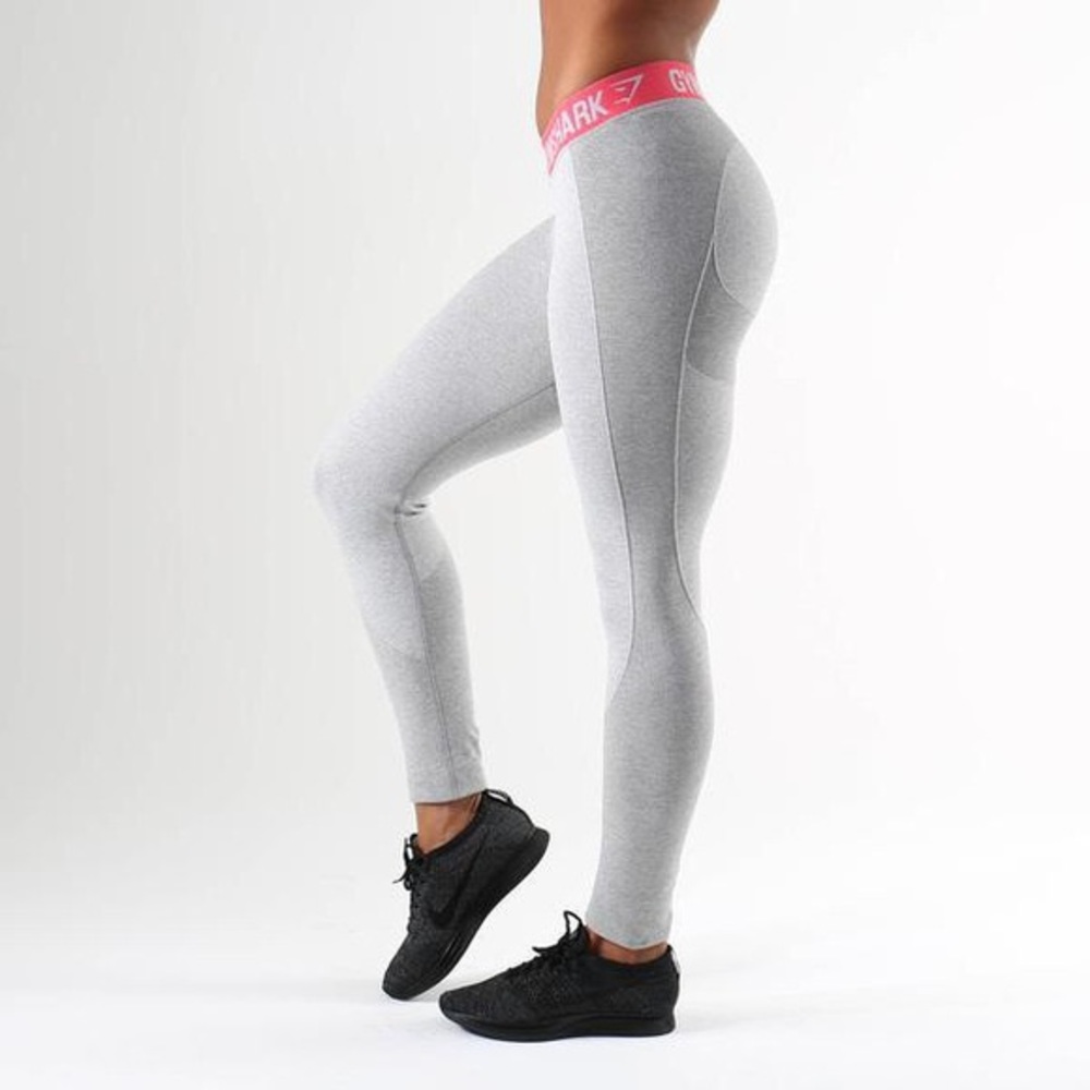 Gymshark Flex Leggings (Original) light grey/pink